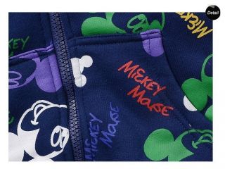 New Cute Kids Boys Girls Mickey Mouse Zipper Winter Thick Fleece Hoodies Clothes
