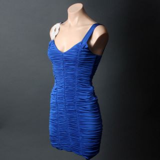 New Royal Blue Womens Sexy Evening Prom Cocktail Party Mini Dress M Size