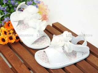 A582 New Toddler Baby Girl White Sandals Shoes Size 2
