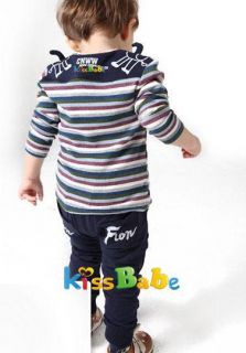 A1141 Boys Kids Baby Clothes Sets Long Sleeve Top Shirt Pants 2pcs OUTFITS0 4Y