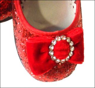 Girls Red Mary Jane Dorothy Wizard oz Glitter Sparkly Shoes Sz 6 Sz 7 Save $5