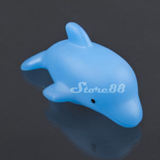 Baby Kids Blue Bath Toy LED Colorful Flashing Dolphin Light Lamp Animal Floating
