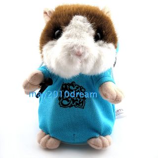 Cute Mimicry Pet Speak Talking Record Swing Hamster Plush Toy Kids Blue Gift