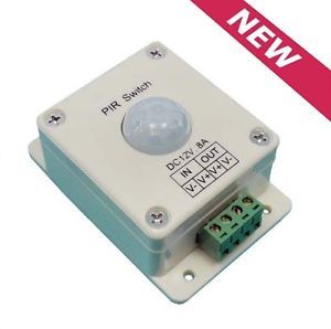 White PIR Motion Sensor Switch for Lighting Light Lamp DC 12V 8A