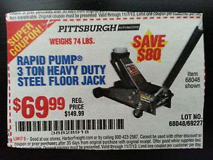 Harbor Freight Super Coupon Rapid Pump 3 Ton Heavy Duty