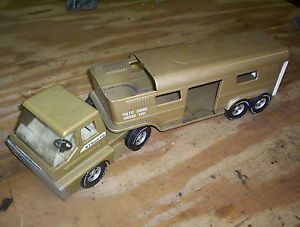 Vintage Old Structo Toy Semi Truck Horse Trailer Vista Dome Collectible