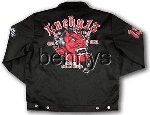New Red Devil Hot Rod Car Chino Jacket Lucky 13