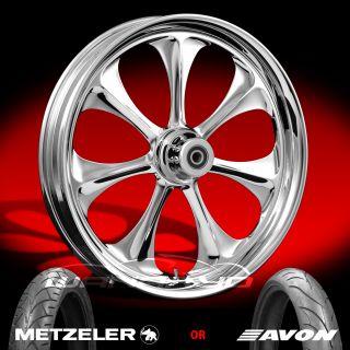 Atomic Chrome 21" Front Wheel Tire Package Kit 08 13 Harley Touring Bagger