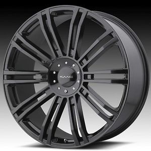 24 inch KMC Black Wheels Rims 5x5 5 5x139 7 Dodge RAM 1500 Ford Bronco