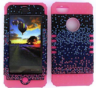 3 IN 1 HYBRID SILICONE COVER FOR APPLE IPHONE 5 HARD CASE SOFT HOT PINK RUBBER SKIN BLACK BLUE PINK MA FD173 KOOL KASE ROCKER CELL PHONE ACCESSORY EXCLUSIVE BY MANDMWIRELESS: Cell Phones & Accessories
