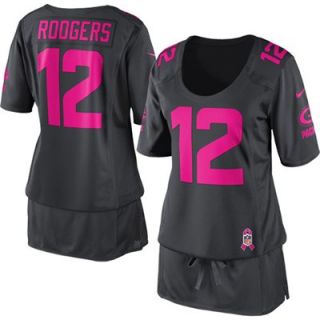 Nike Aaron Rodgers Green Bay Packers Womens Breast Cancer Awareness Fashion Jersey   Anthracite