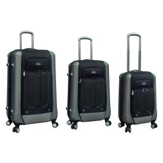 Travelers Club Ford 3 Piece Expandable Hybrid Luggage Set with 4x4 (8) Wheel System   Black   Luggage Sets