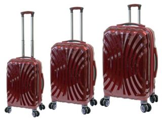 Travelers Club 3 Piece Super Durable Polycarbonate Luggage Set with 4x4 (8) Wheel System   Maroon   Luggage Sets
