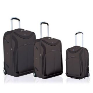 Travelers Club 3 Piece Sleek Traveler Luggage Set with In Line Blade Wheels   Black Glaze   Luggage Sets