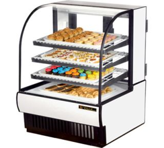 True TCGD 36 36" Full Service Bakery Case w/ Curved Glass   (4) Levels, White, 115v