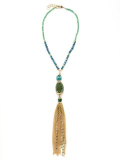 Crystal Tassel Pendant Necklace by Leslie Danzis