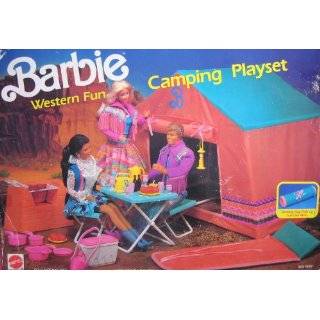 All American BARBIE CAMPING Playset w Tent, Sleeping Bag & MORE (1991 