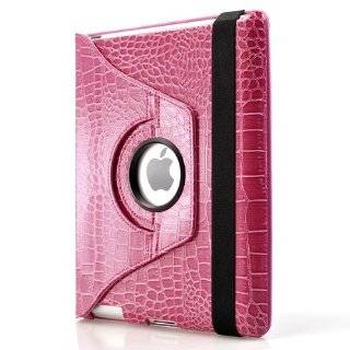   Stand (Pink Crocodile) Leather Smart Cover Case for Apple iPad 2