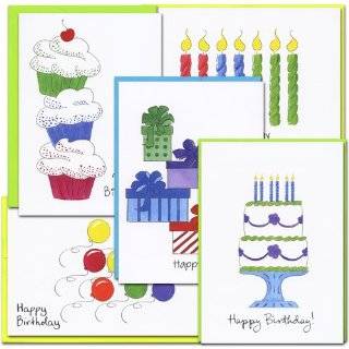 Birthday Cards Color Sketch Assortment   2 each of 5