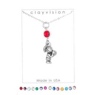 Clayvision Hoops Girl w/Color Basketball Charm on a Necklace Jewelry 