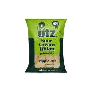 Utz Potato Chips, Ripple Cut, Sour Cream and Onion Flavored, Family 