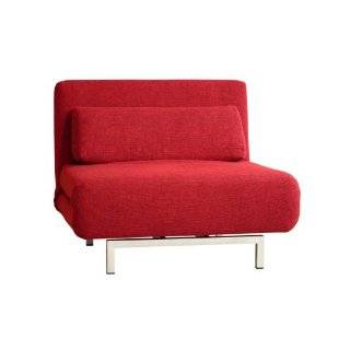 Baxton Studios Romano Convertible Sofa Chair Bed, Red