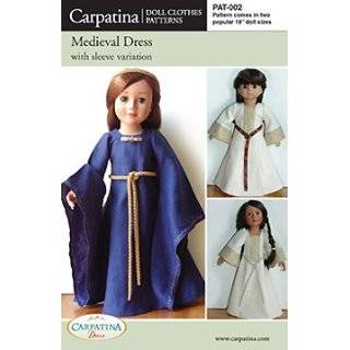 Medieval Dress Pattern in 2 Sizes For 18 American Girl Dolls and for 