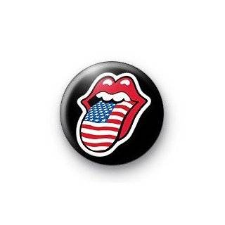 THE ROLLING STONES American Flag Logo Pinback Button 1.25 Pin / Badge 