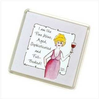 Fine Aged Wine Lovely Lady Witty Cartoon Kitchen Magnet