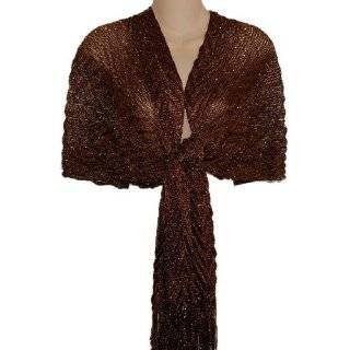  Sheer Brown Sequin Fringed Evening Wrap Shawl for Prom 