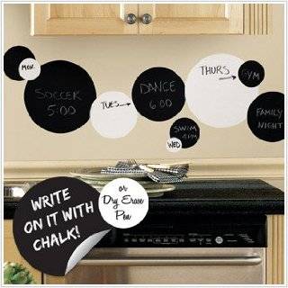 Peel & Stick By RoomMates Black and White Chalkboard Dots Wall Decals