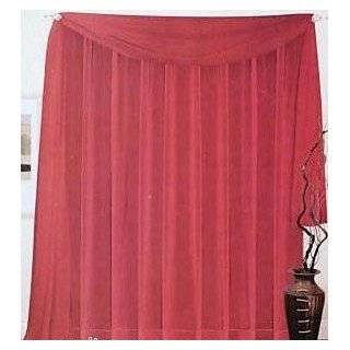   84 LONG RED SHEER VOILE CURTAINS / TAILORED CURTAIN PANELS, 60 WIDE
