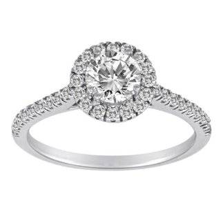  14K White Gold 1.00 cttw Diamond Bridal Ring , Size 7 
