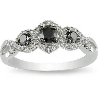  10k White Gold 1ct TDW Black Diamond Ring Jewelry
